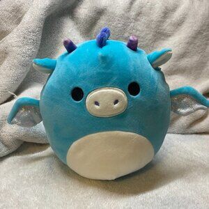 Squishmallow Tatiana Dragon Plush Teal Aqua Blue Silver Wing Stuffed Toy